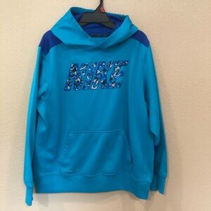 Unisex Youth Kids Nike Therma Fit Pull On Hoodie Size XL Blue
